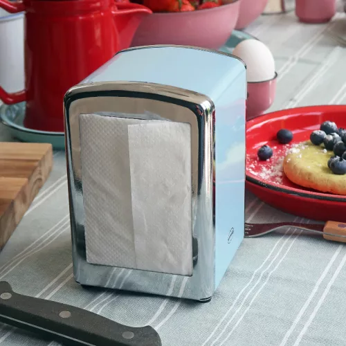 Szalvétatartó, pasztellkék, 14 cm