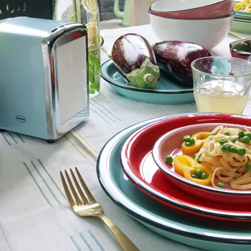 Szalvétatartó, pasztellkék, 14 cm