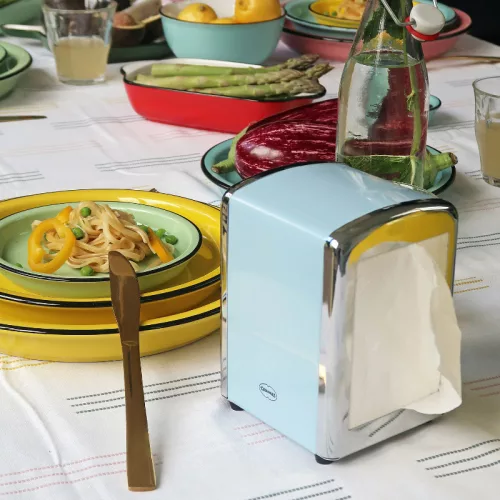 Szalvétatartó, pasztellkék, 14 cm