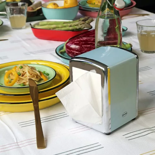 Szalvétatartó, pasztellkék, 14 cm