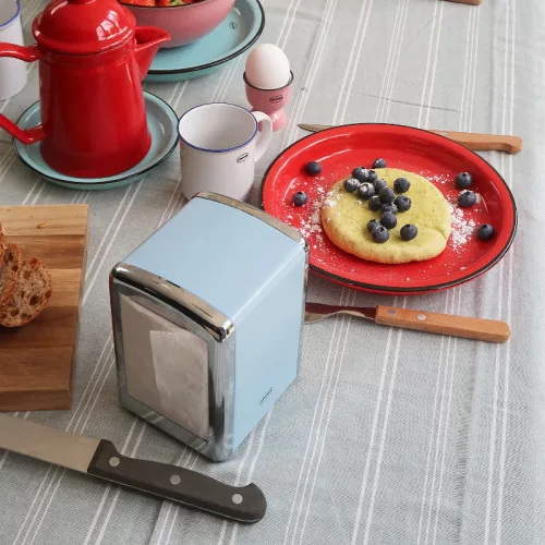 Szalvétatartó, pasztellkék, 14 cm