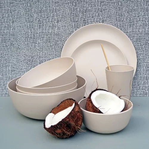 Bioplasztik 2 db-os mély tál szett, fehér, 2000 ml