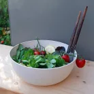 Bioplasztik 2 db-os mély tál szett, fehér, 2000 ml