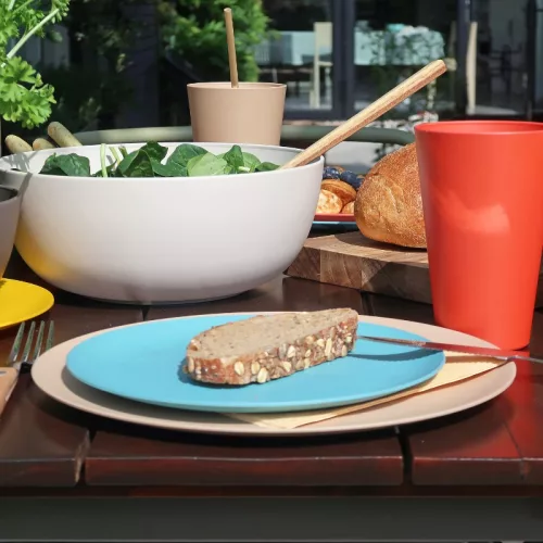 Bioplasztik 2 db-os mély tál szett, fehér, 2000 ml