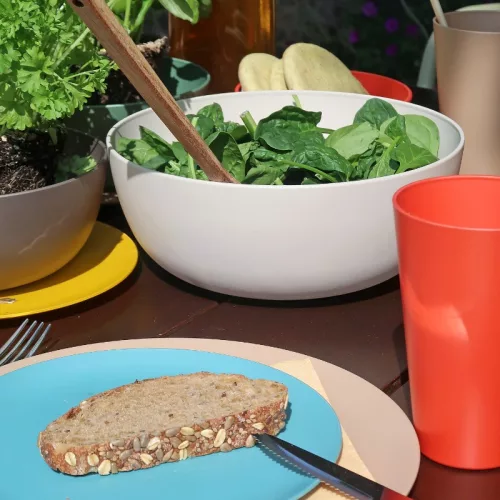 Bioplasztik 2 db-os mély tál szett, fehér, 2000 ml