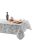 Lifette szürke színű páfrányos vízlepergető asztalterítő, 150x240 cm