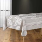 Trópusi levél mintás vízlepergető asztalterítő, bézs, 148 x 240 cm