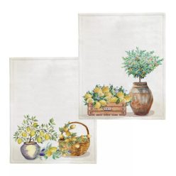   Mediterrán citromos pamut konyharuha szett, 2 db-os, 50 x 70 cm