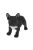 Álló francia bulldog polyresin szobor, fekete, kültéri és beltéri dekorációs kiegészítő