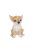 Ülő csivava kiskutya polyresin szobor, barna, kültéri és beltéri dekorációs kiegészítő