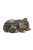 Alvó cica polyresin szobor, S, szürke, kültéri és beltéri dekorációs kiegészítő