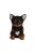 Ülő corgi kiskutya polyresin szobor, fekete, kültéri és beltéri dekorációs kiegészítő