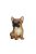 Ülő francia bulldog kiskutya polyresin szobor, barna, kültéri és beltéri dekorációs kiegészítő