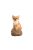 Kövön ülő ugató corgi kiskutya polyresin szobor, barna, kültéri és beltéri dekorációs kiegészítő