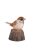 Fatörzsön ülő csiripelő kismadár polyresin szobor, mezei veréb, kültéri és beltéri dekorációs kiegészítő