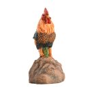 Kukorékoló kakas polyresin szobor, kültéri és beltéri dekorációs kiegészítő