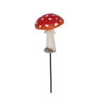Leszúrható légyölő galóca gomba polyresin szobor, dekoráció, 7 x 7 x 19 cm