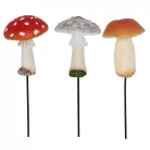 Leszúrható őzlábgomba polyresin szobor, dekoráció, 7 x 7 x 19 cm