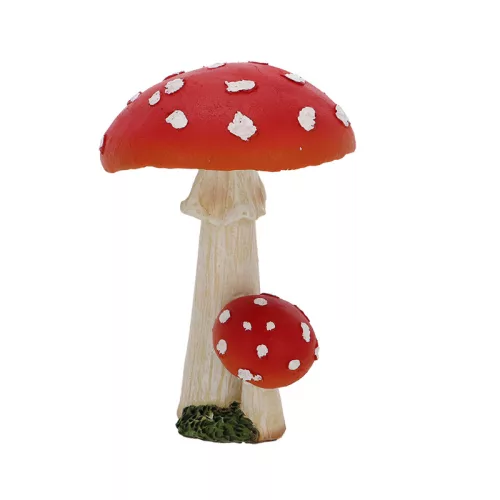 Légyölő galóca gomba, polyresin szobor, dekoráció, 8 x 8 x 12,5 cm