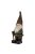 Álló kerti törpe polyresin szobor, L, barna sapkás, kültéri és beltéri dekorációs kiegészítő
