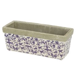   Mediterrán stílusú kerámia virágláda, 39 x 15 cm, kültéri és beltéri dekorációs kiegészítő