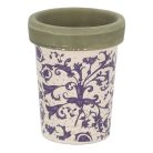 Mediterrán stílusú kerámia virágcserép, 12 cm átmérőjű