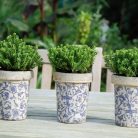 Mediterrán stílusú kerámia virágcserép, 12 cm átmérőjű
