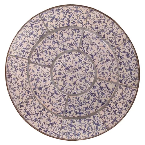 Mediterrán stílusú kerámia összecsukható asztal, 60 cm átmérőjű