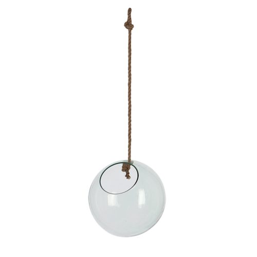 Felakasztható virágtartó üveggömb, 20 cm átmérőjű