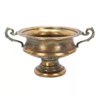 Antikolt stílusú fém virágtartó, arany színű, 41 x 30 x 22 cm