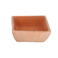 Terrakotta virágcserép szett, szögletes, 23,5 x 23,5 x 9 cm