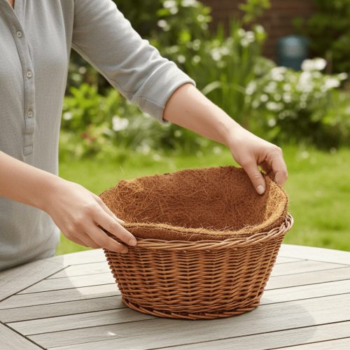 Kókuszrost betét, 30 cm átmérőjű virágkosárhoz