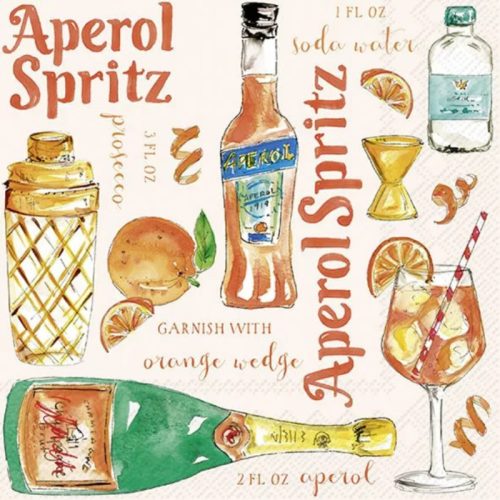 Aperol Spritz 3 rétegű szalvéta, 12,5 x 12,5 cm