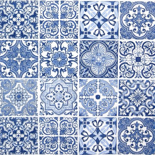 Portugál mintás 3 rétegű szalvéta, 16,5 x 16,5 cm