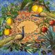 Mediterrán pávás 3 rétegű szalvéta, 16,5 x 16,5 cm