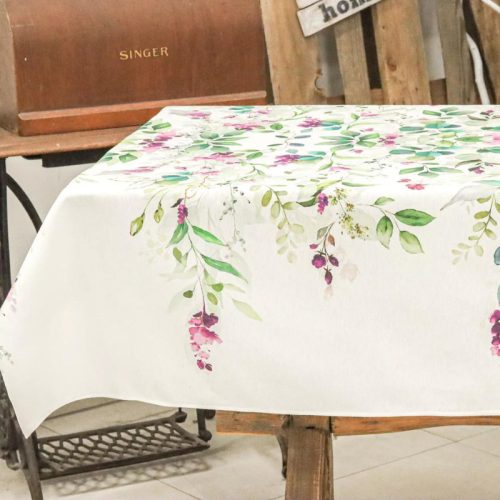 Celia virág mintás pamut asztalterítő, 137 x 180 cm
