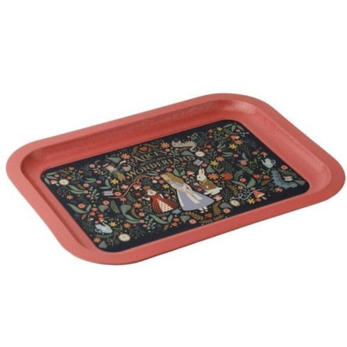 Alíz csodaországban fém tálca, szögletes, 30 x 23 cm