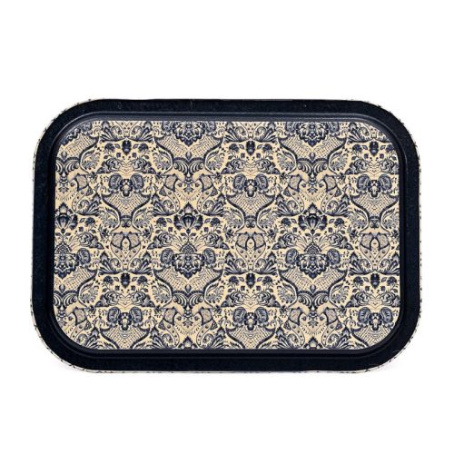 Portugál mintás fém tálca, szögletes, 40 x 28,5 cm