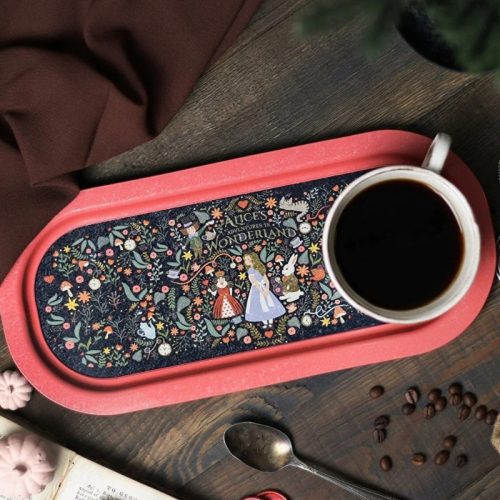 Alíz csodaországban fém tálca, ovális, 16 x 35 cm