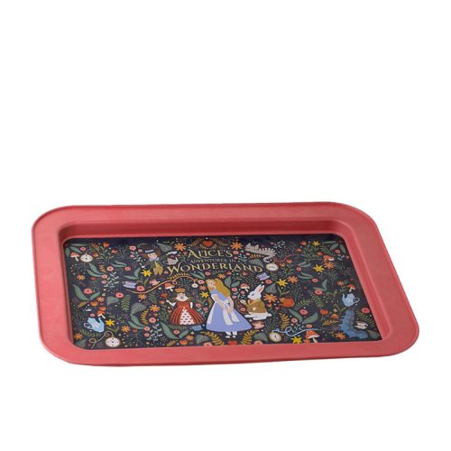 Alíz csodaországban fém tálca, szögletes, 32 x 44 cm