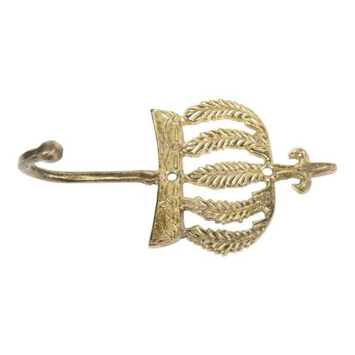 Korona alakú fém akasztó, arany színű, 20 cm