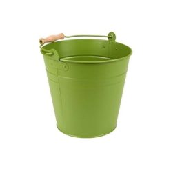 Fém vödör fa fogóval, 4,9 literes, fűzöld