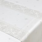 Barokk mintás pamut asztali futó, ezüst lurexes, 44 x 140 cm