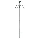 Fém leszúrható madáretető állvány akasztókkal, 149 cm