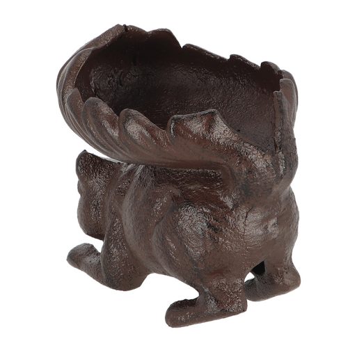 Mókus formájú öntöttvas madáretető és -itató