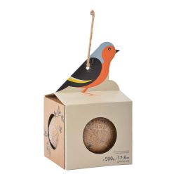   Felakasztható madár mintás madáretető, faggyú golyóval, D