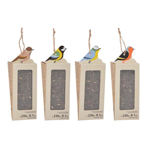 Felakasztható madár mintás madáretető, napraforgómaggal, C