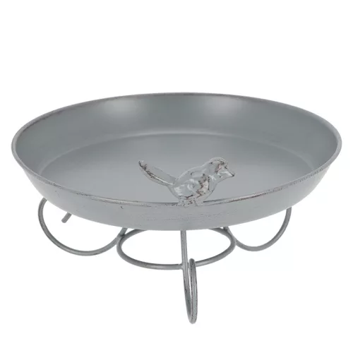 Öntöttvas madáritató, lábakon álló, szürke, 22 cm átmérőjű