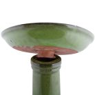 Kerámia madáritató állvány, zöld