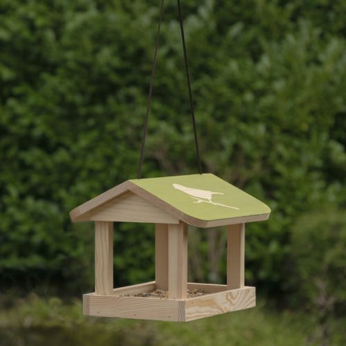 Felakasztható madáretető, két kismadár sziluettel